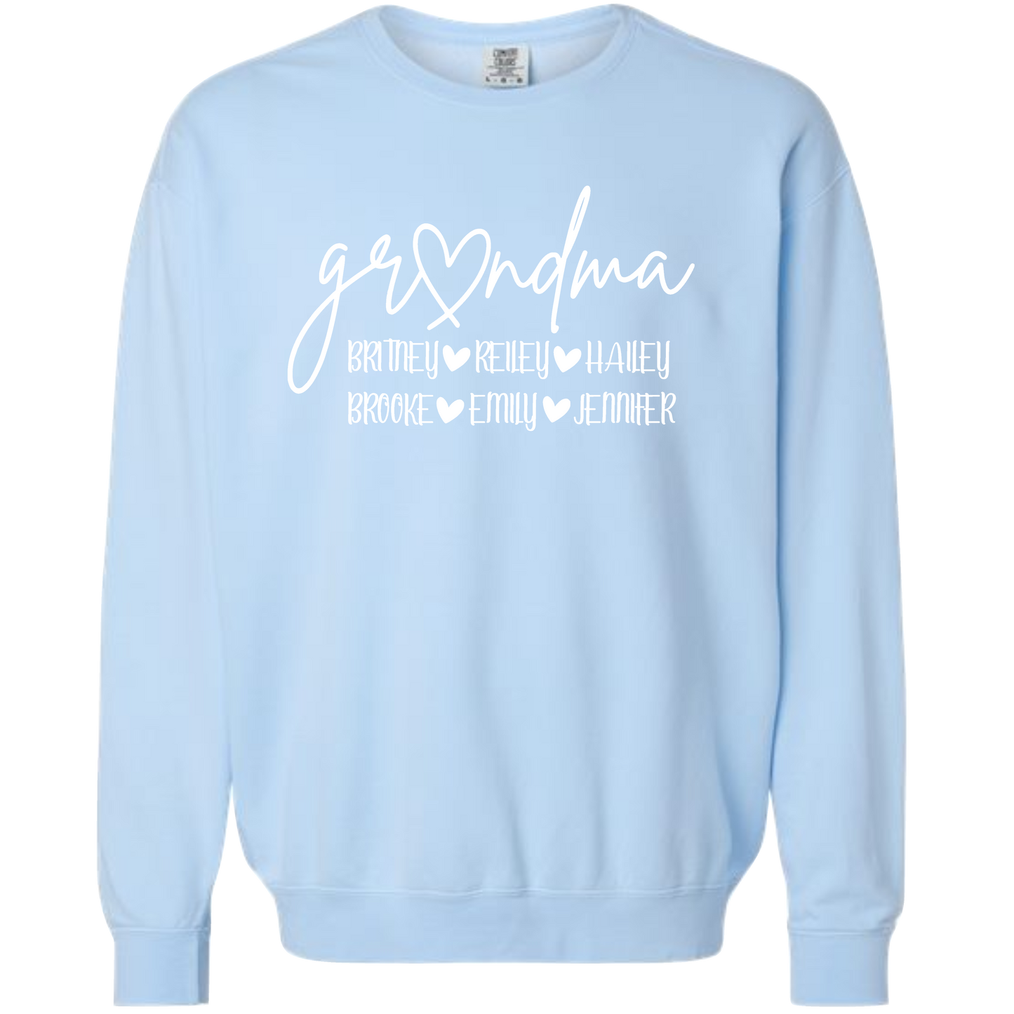Comfort Colors Personalized Grandma Sweatshirt