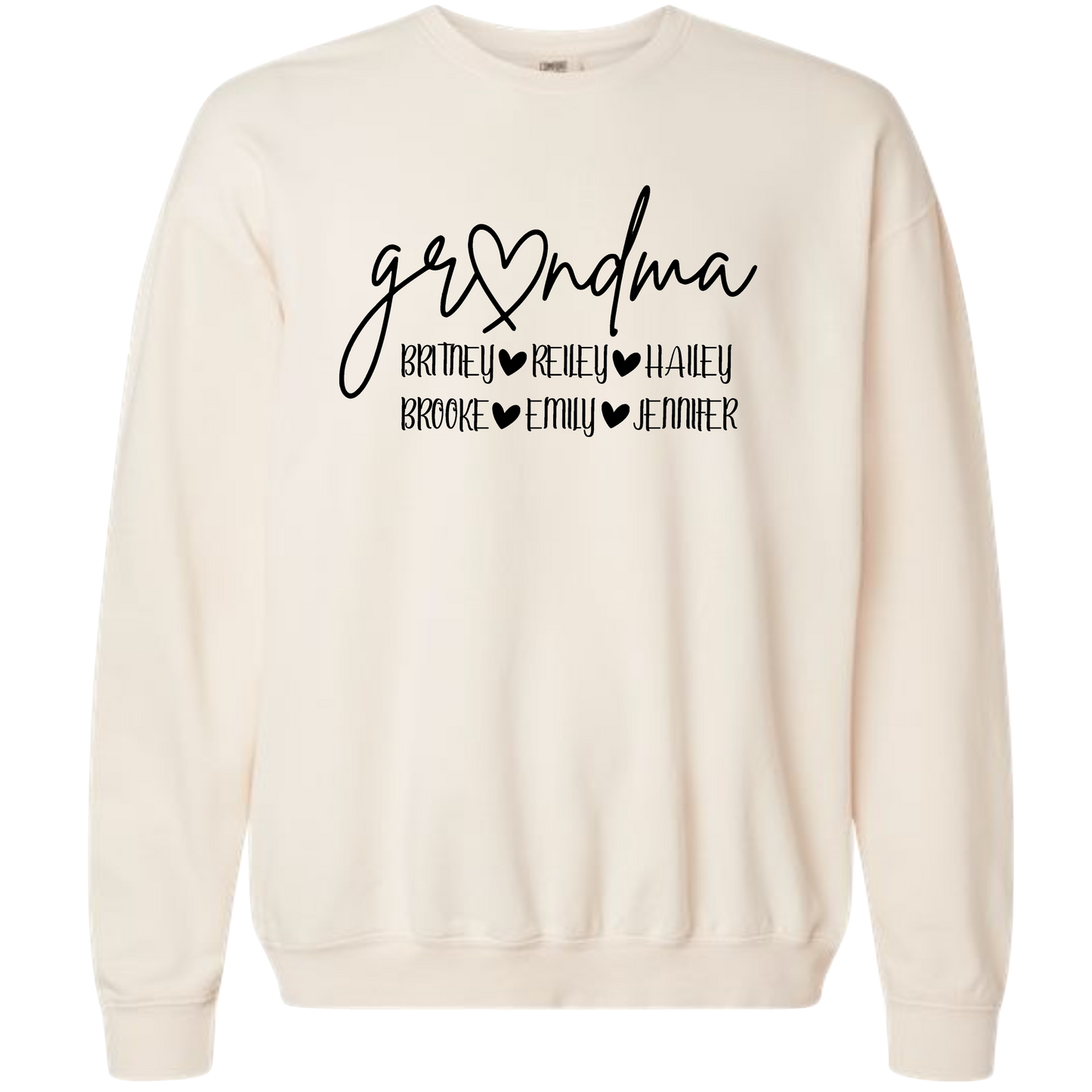Comfort Colors Personalized Grandma Sweatshirt