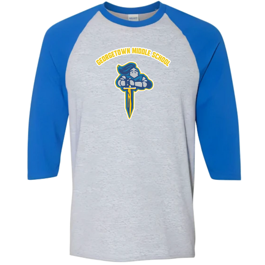 Unisex Heavy Cotton Raglan Three-Quarter Sleeve T-Shirt